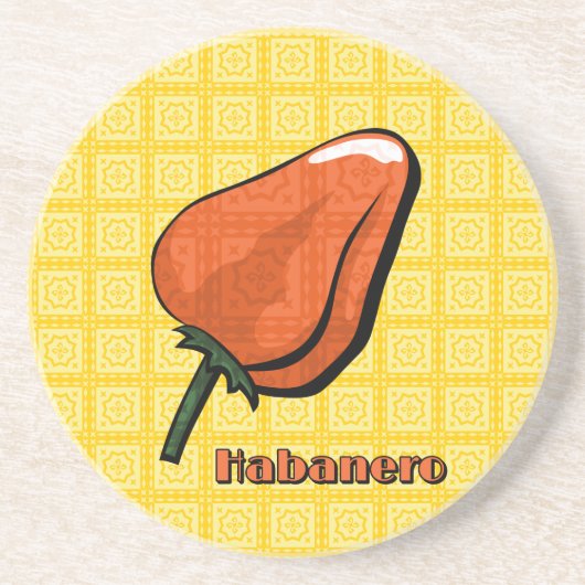 Habanero Chili Pepper Sandstone Onderzetter (Voorkant)
