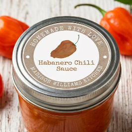Habanero Chilisaus Thuisgemaakt | Sinaasappel Chil Ronde Sticker