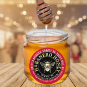 Habanero Honing Heet Raw Honing Met Gouden Bij Ronde Sticker