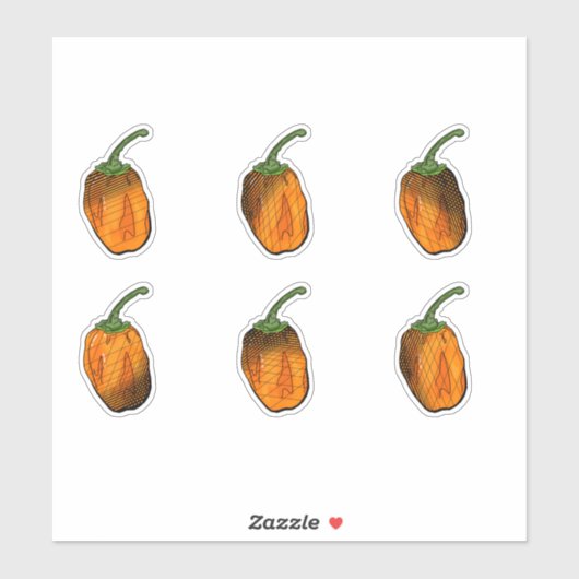 Habanero Pepper Sticker Set (Vel)