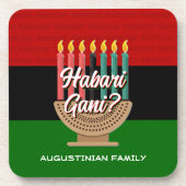 HABARI GANI Kwanzaa Bier Onderzetter (Voorkant)
