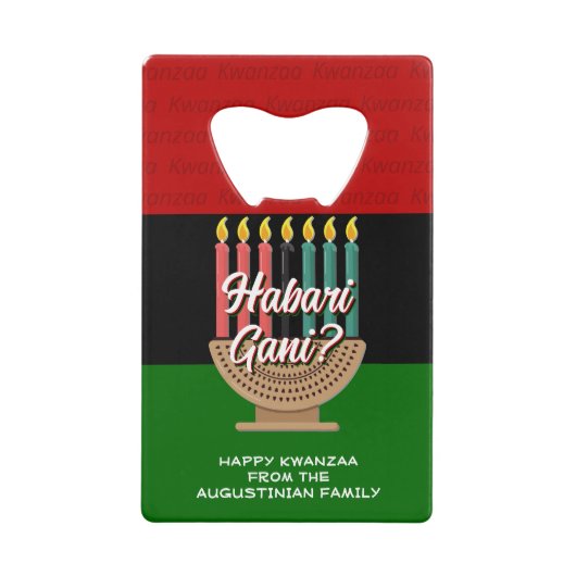 HABARI GANI Kwanzaa Creditkaart Flessenopener (Voorkant)