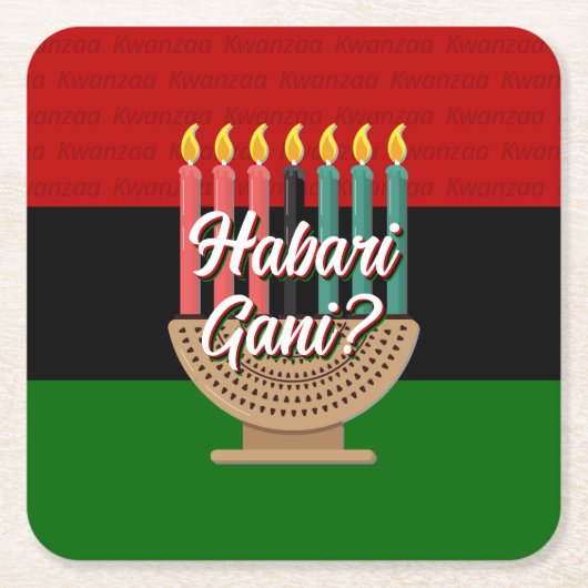 HABARI GANI Kwanzaa Kartonnen Onderzetters (Voorkant)