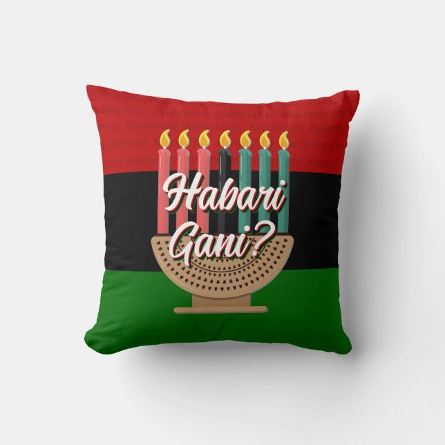 HABARI GANI Kwanzaa Kussen (Voorkant)