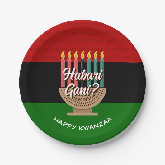 HABARI GANI Kwanzaa Papieren Bordje (Voorkant)