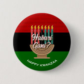 HABARI GANI Kwanzaa Ronde Button 5,7 Cm (Voorkant)