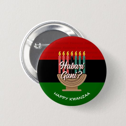 HABARI GANI Kwanzaa Ronde Button 5,7 Cm (Voorkant /achterkant)