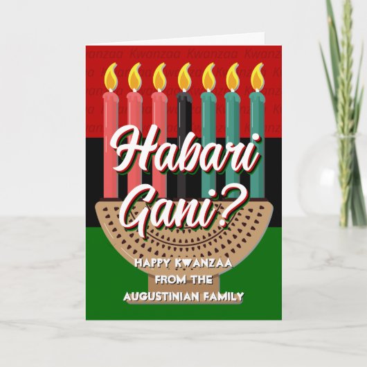 HABARI GANI Personalized Kwanzaa Feestdagen Kaart (Voorkant)