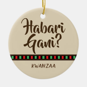 Habari Gani - voorwerpen van Kwanzaa   Versiering Keramisch Ornament