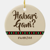 Habari Gani - voorwerpen van Kwanzaa | Versiering Keramisch Ornament (Achterkant)