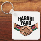 Habari Yako Keniaanse Groet Sleutelhanger (Voorkant)