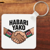 Habari Yako Keniaanse Groet Sleutelhanger (Achterkant)