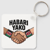 Habari Yako Keniaanse Groet Sleutelhanger (Achterkant)