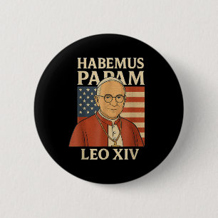 Habemus Papam Paus Leo XIV Amerikaanse vlag Kathol Ronde Button 5,7 Cm