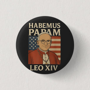 Habemus papam Paus Leo XIV Christelijke Kerk Ronde Button 3,2 Cm