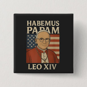 Habemus papam Paus Leo XIV Christelijke Kerk Vierkante Button 5,1 Cm
