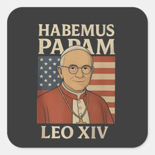 Habemus papam Paus Leo XIV Christelijke Kerk Vierkante Sticker