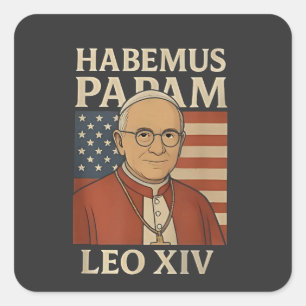 Habemus papam Paus Leo XIV Christelijke Kerk Vierkante Sticker