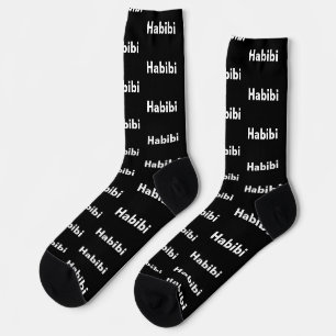 "Habibi" حبيبي één woord minimalisme Sokken