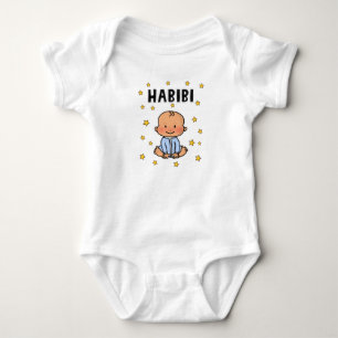 Habibi Baby Boy Blauw Bodysuit Nieuwe baby Arabisc