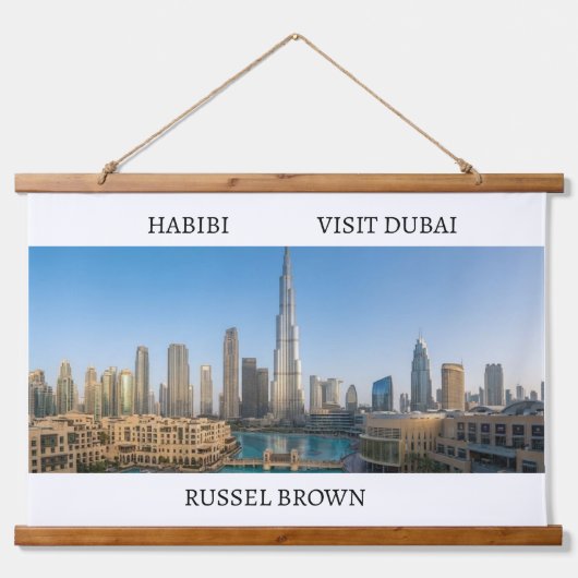 Habibi Come to Dubai Modern Travel Hangend Wandkleed (Voorkant)