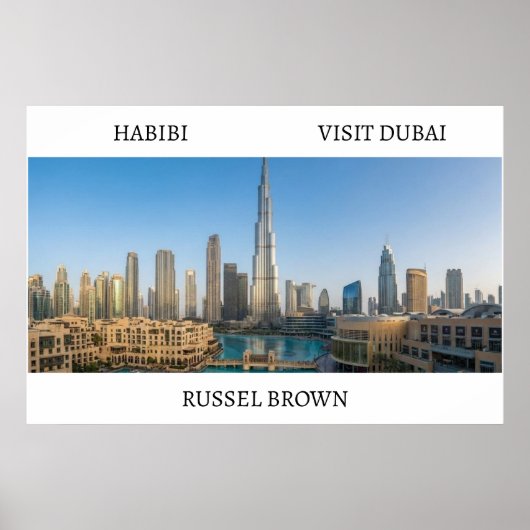Habibi Come to Dubai Modern Travel Poster (Voorkant)
