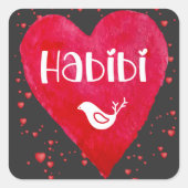 Habibi, hart, mijn liefde, arabisch familielid, vr vierkante sticker (Voorkant)