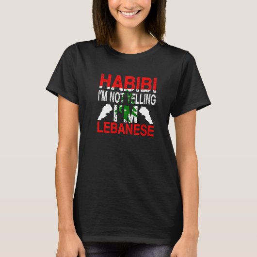 Habibi Ik schreeuw niet, ik ben Libanees Libanon T-shirt (Voorkant)