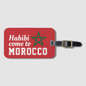 Habibi kom naar Marokko vlag rode groene ster Bagagelabel (Voorkant (horizontaal))