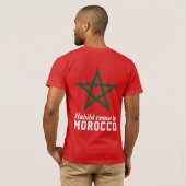 Habibi kom naar Marokko vlag rode groene ster T-shirt (Achterkant volledig)