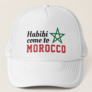 Habibi kom naar Marokko vlag rode groene ster Trucker Pet