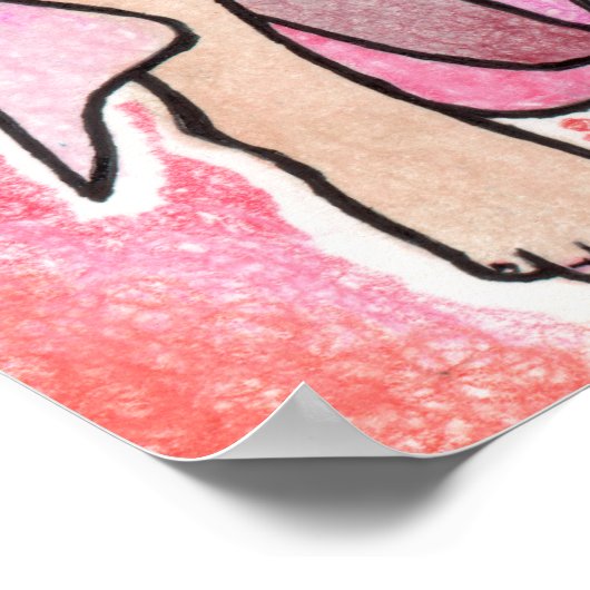 Habibi roze buikdanseres poster (Hoek)