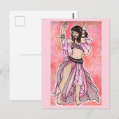 Habibi roze buikdanseres poster briefkaart (Voorkant / Achterkant)