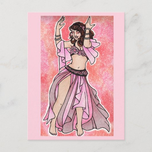 Habibi roze buikdanseres poster briefkaart (Voorkant)