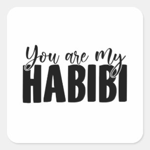 Habibis Yallah-Habibi Habibo-Arabische Giften Vierkante Sticker
