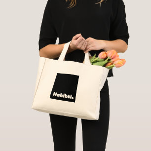Habibti tekst ontwerp mini tote bag