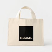 Habibti tekst ontwerp mini tote bag (Voorkant)