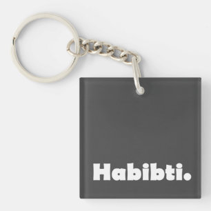 Habibti tekst ontwerp sleutelhanger