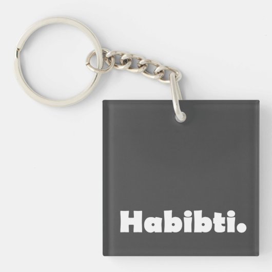 Habibti tekst ontwerp sleutelhanger (voorkant)