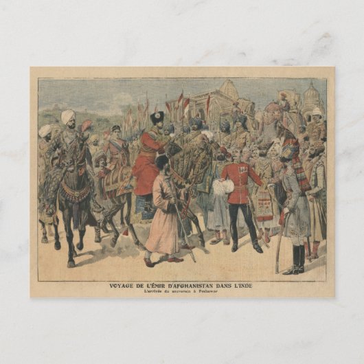 Habibullah Kahn Emir van Afghanistan Briefkaart (Voorkant)