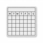 Habit Tracker, Bullet Journal, Maand Grid Kalender Sticker (Voorkant)
