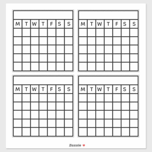Habit Tracker, Bullet Journal, Maand Grid Kalender Sticker (Vel)