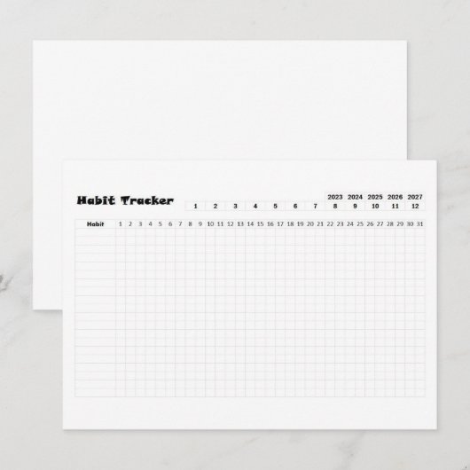 Habit Tracker Kaart (Voorkant / Achterkant)