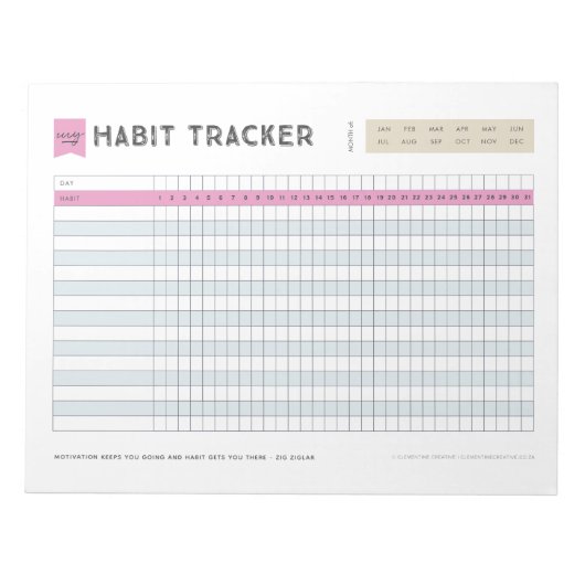 Habit Tracker Notitieblok (Voorkant)