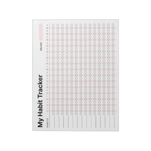 Habit Tracker Notitieblok (Linkerzijde)