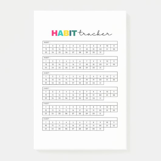 Habit Tracker Planner Journal Post-it® Notes (Voorkant)