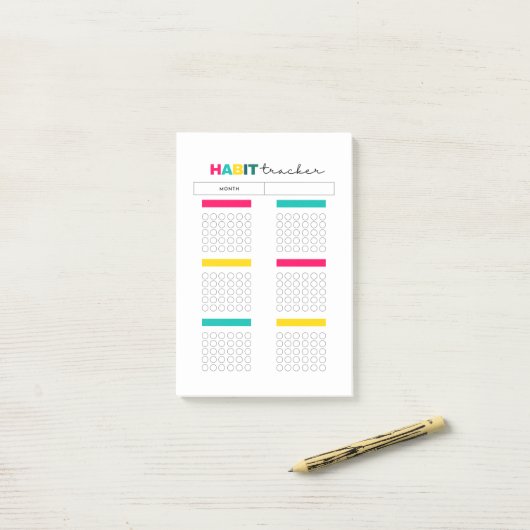 Habit Tracker Planner Journal Post-it® Notes (Op bureau)