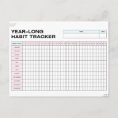Habit-tracker van een jaar briefkaart (Voorkant)