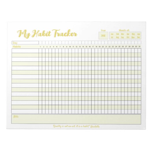 Habit Tracker Volledig  Blocnote (Voorkant)