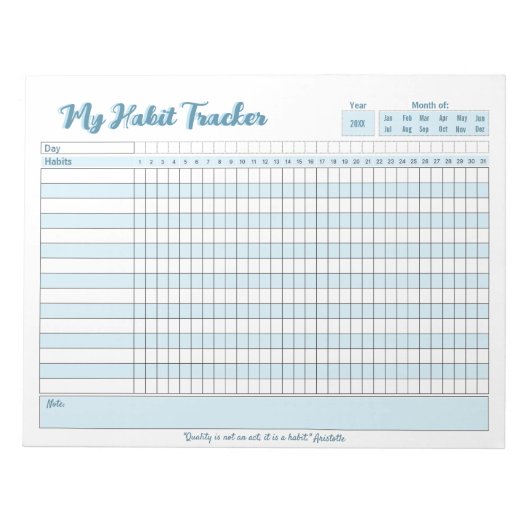 Habit Tracker volledig  Notitieblok (Voorkant)
